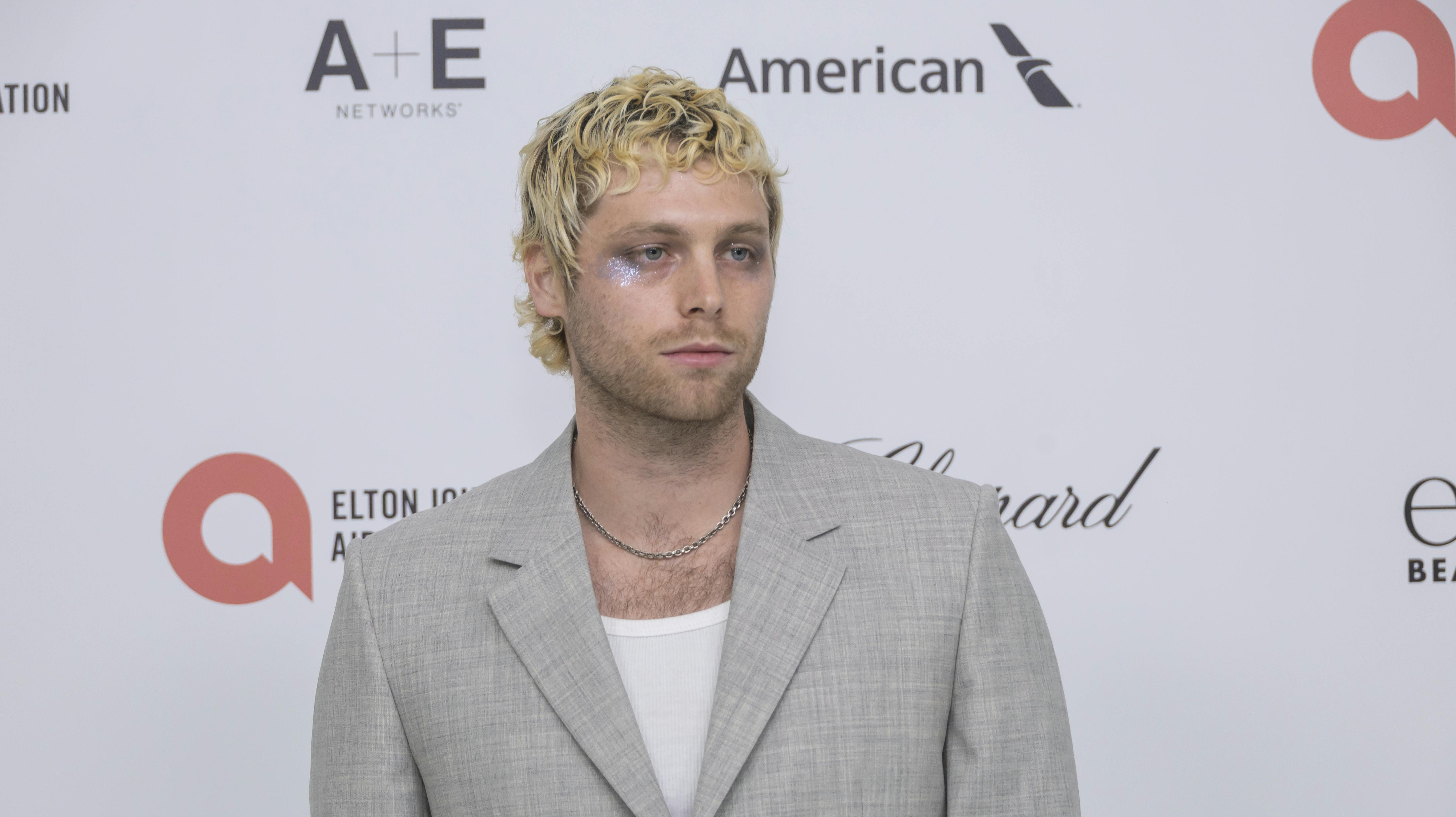 Luke Hemmings arrives at the 33rd Annual Elton John AIDS Foundation Academy Awards Viewing Party on Sunday, March 2, 2025, in West Hollywood, Calif. (Photo by Willy Sanjuan/Invision/AP)
