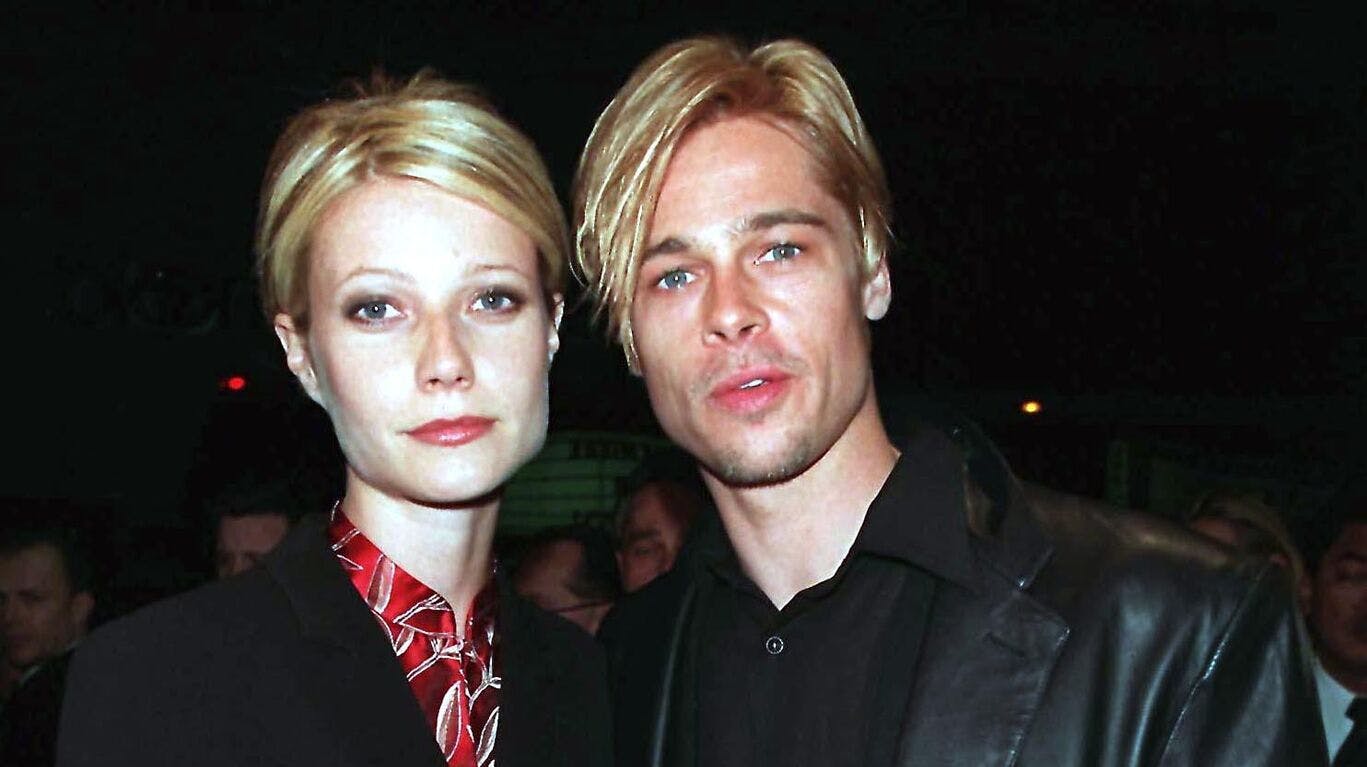 Gwyneth Paltrow og Brad dannede par og matchede frisurer i 90'erne.