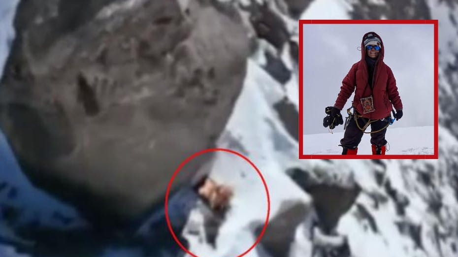 En 47-årig kvindelig bjergbestiger er blevet efterladt i live på en snedækket bjergside i 7.315 meters højde. Hun er i live, men umulig at redde ned, lyder meldingen fra myndighederne