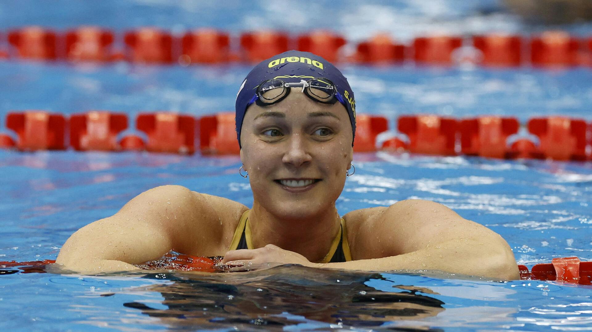 Sarah Sjöström vandt OL-guld sidste år i Paris. 