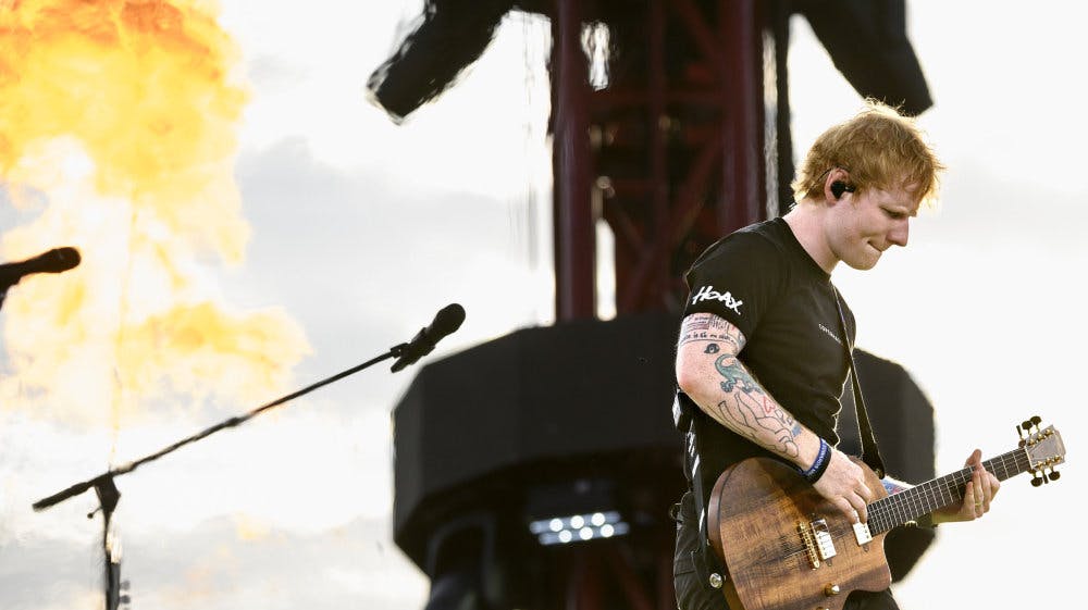 Ed Sheeran spillede fire koncerter i Øresundsparken i København. Her ses han på scenen onsdag 3. august 2022. Fra torsdag og fire dage frem spiller han igen fire udsolgt koncerter.