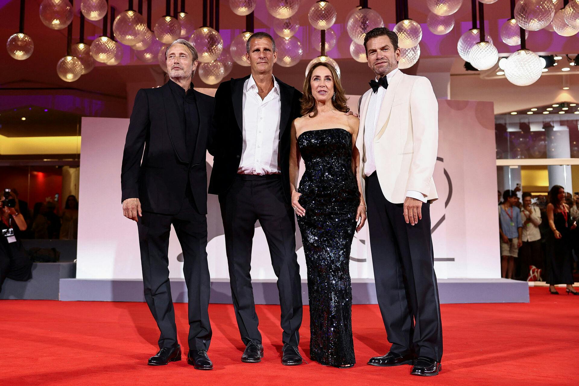 Fra venstre: Mads Mikkelsen, Anders Thomas Jensen, Sofie Gråbøl og Nikolaj Lie Kaas.