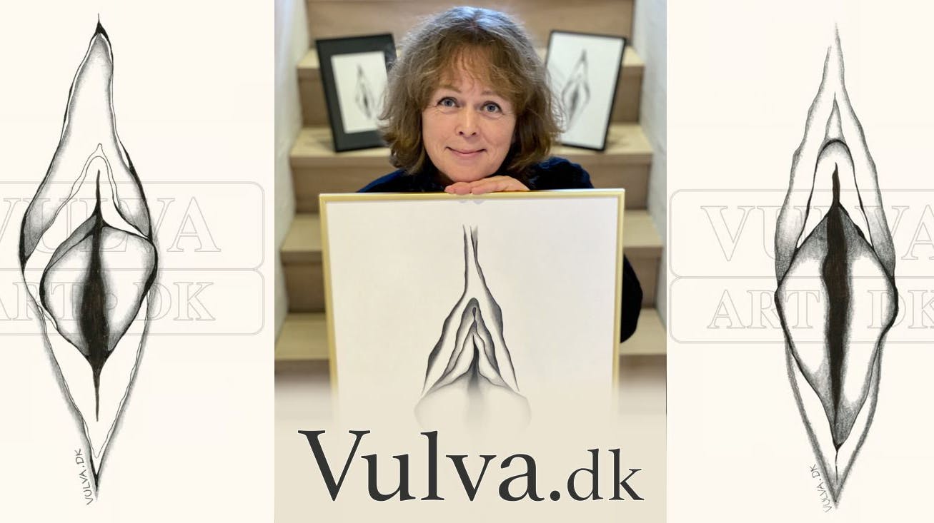 Anja har tegnet vulvaer gennem flere år, og nu skal de udstilles og sælges på Erotic World.