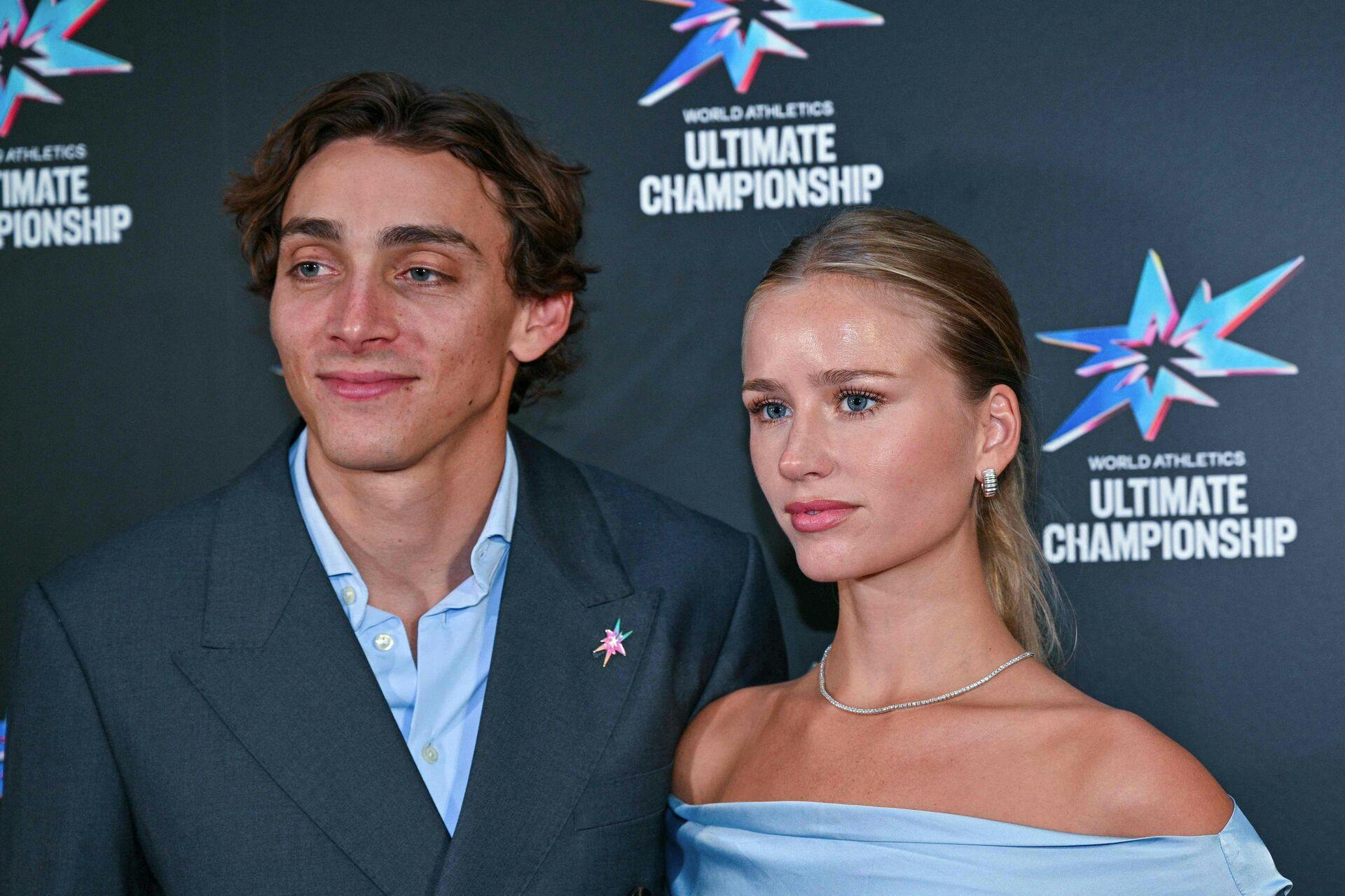 Armand Duplantis og hans forlovede Desiré Inglander.