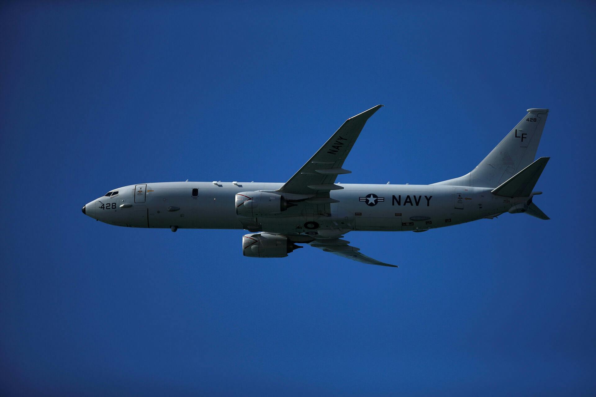 Sådan ser flytypen - en Boeing P-8 Poseidon - ud.