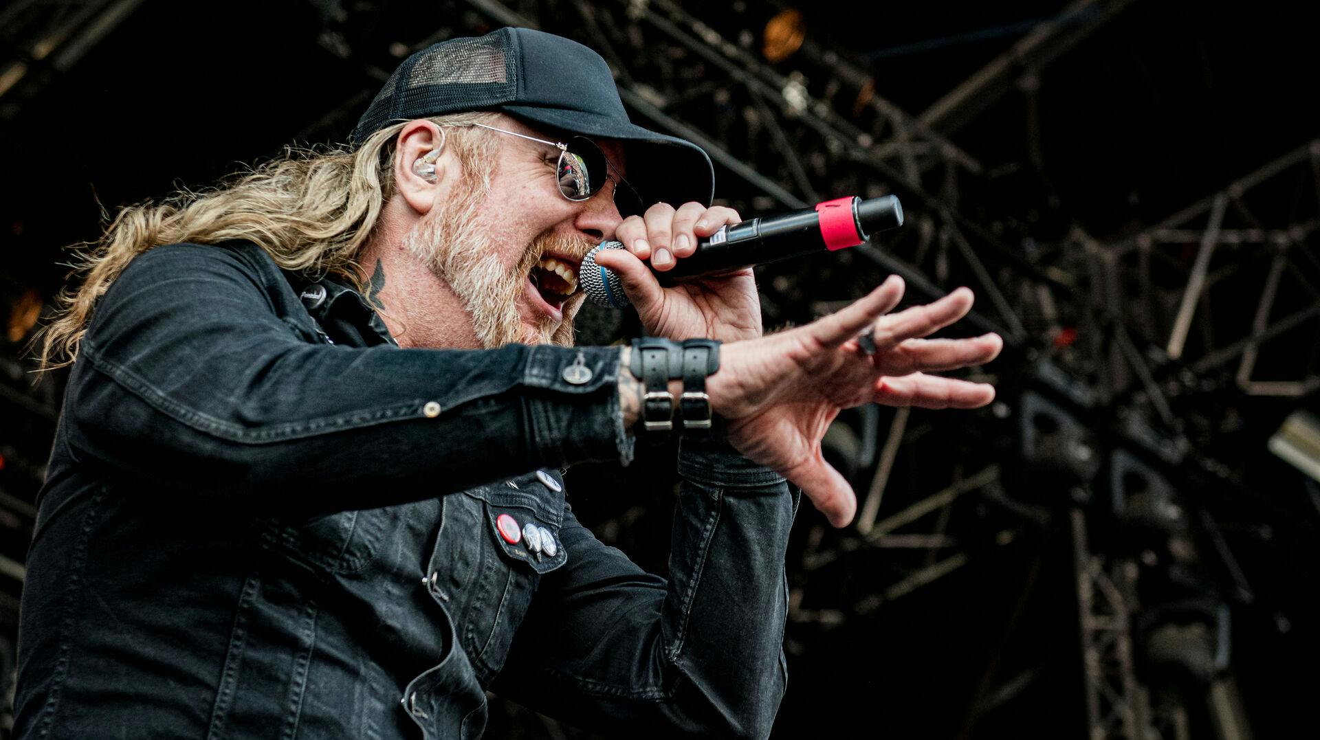 At The Gates har flere gange spillet i Danmark - blandt andet her, hvor Tomas Lindberg ses på Copenhell i 2018.