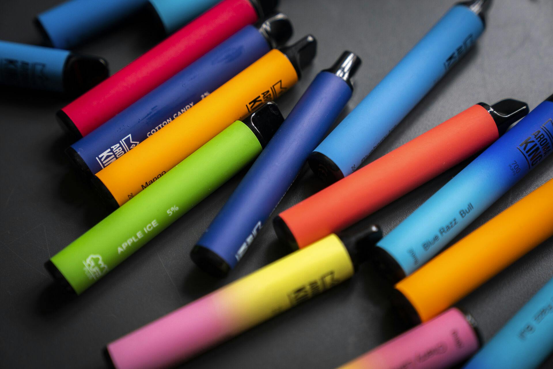 Aroma King e-cigaretter med frugt- og sliksmag, onsdag den 22. februar 2023. (Foto: Ida Marie Odgaard/Ritzau Scanpix)