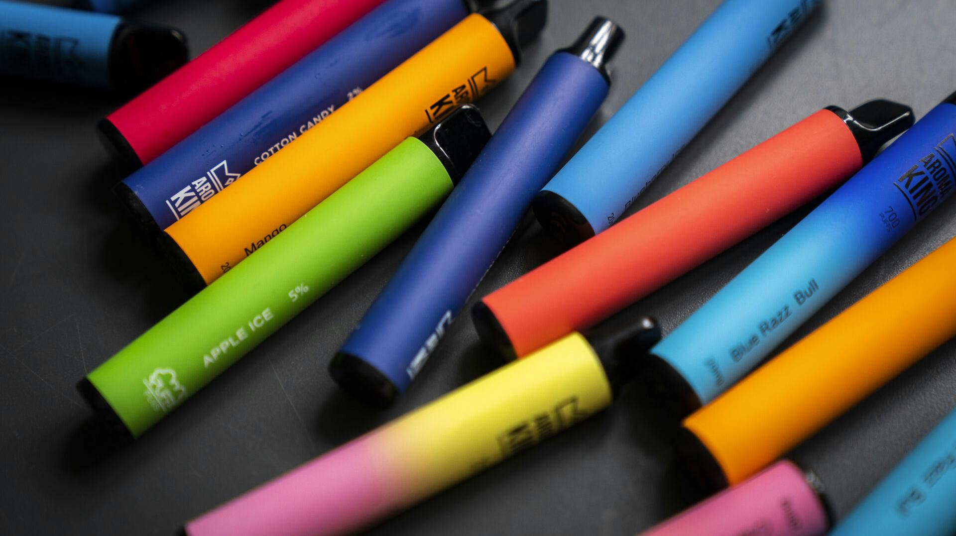 Aroma King e-cigaretter med frugt- og sliksmag, onsdag den 22. februar 2023. (Foto: Ida Marie Odgaard/Ritzau Scanpix)