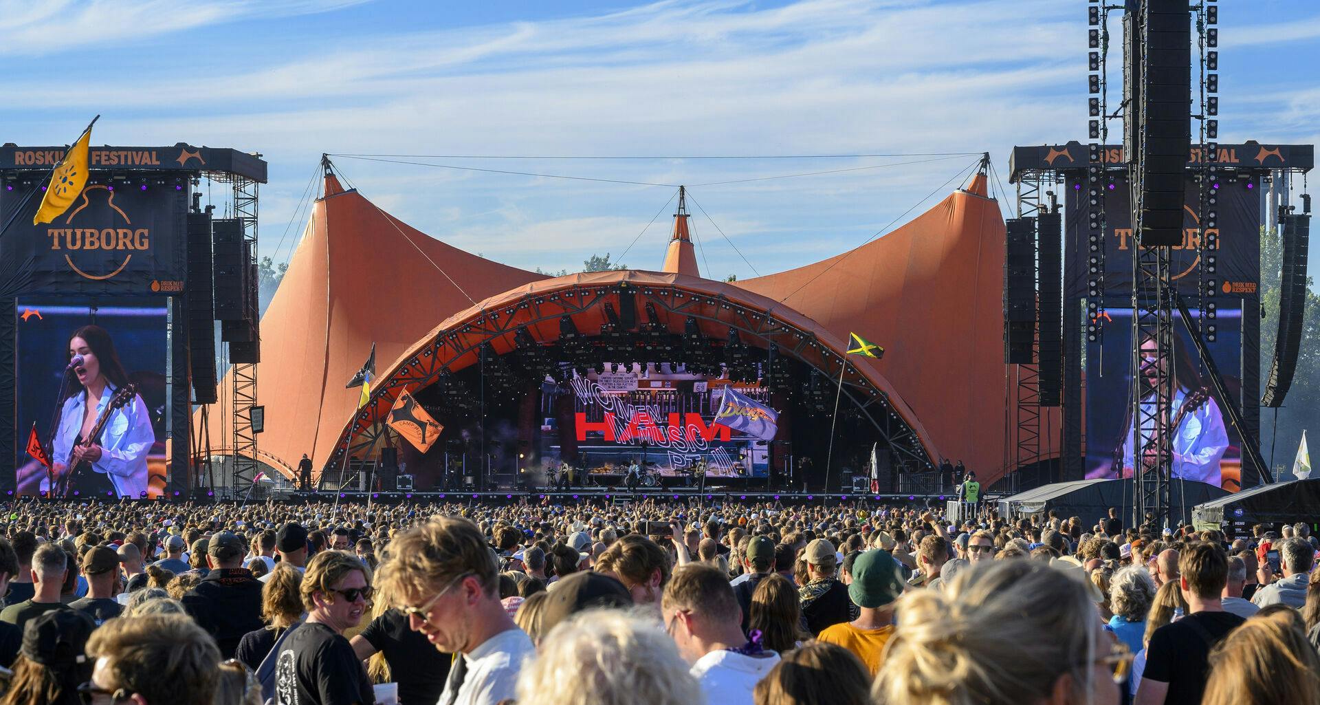 Haim på Orange Scene under Roskilde Festival lørdag den 02. juli 2022. (Foto: Torben Christensen/Ritzau Scanpix)