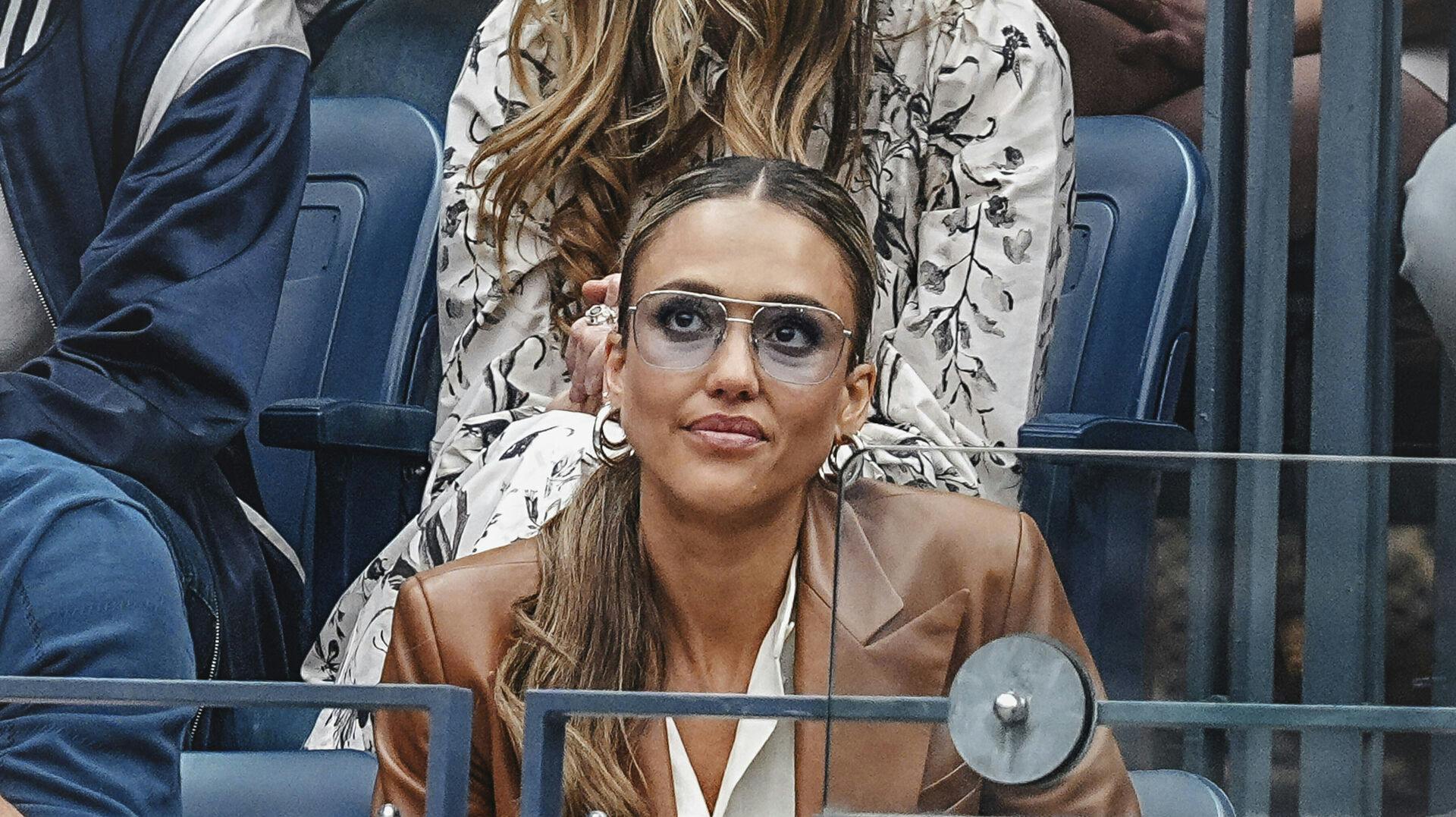 Jessica Alba til finalen i herrernes single ved US Open, hvor hun også havde sin nye flamme med.