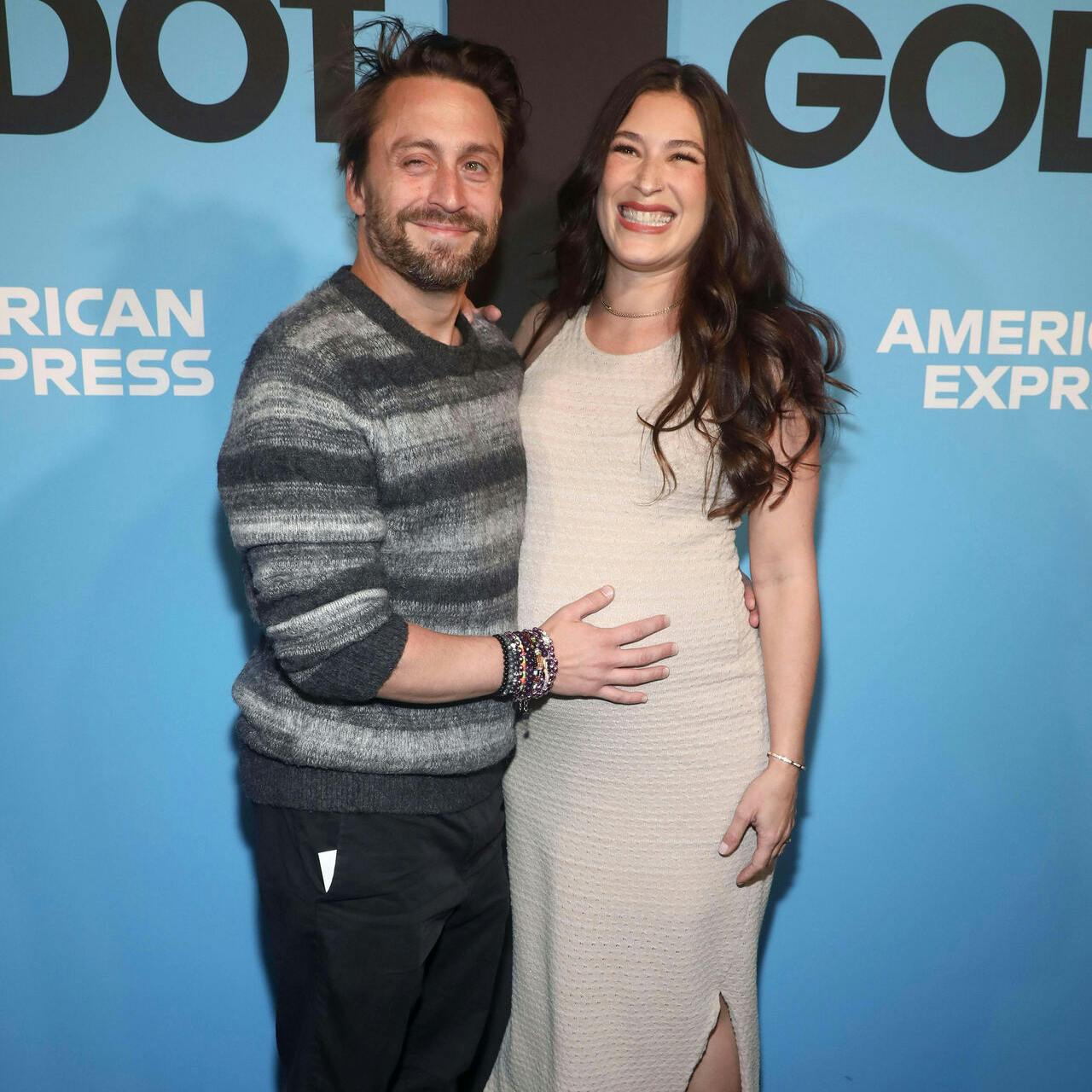 Actor Kieran Culkin, left, and Jazz Charton attend "Waiting for Godot" Broadway opening night at the Hudson Theatre on Sunday, Sept. 28, 2025, in New York. (Photo by Andy Kropa/Invision/AP)