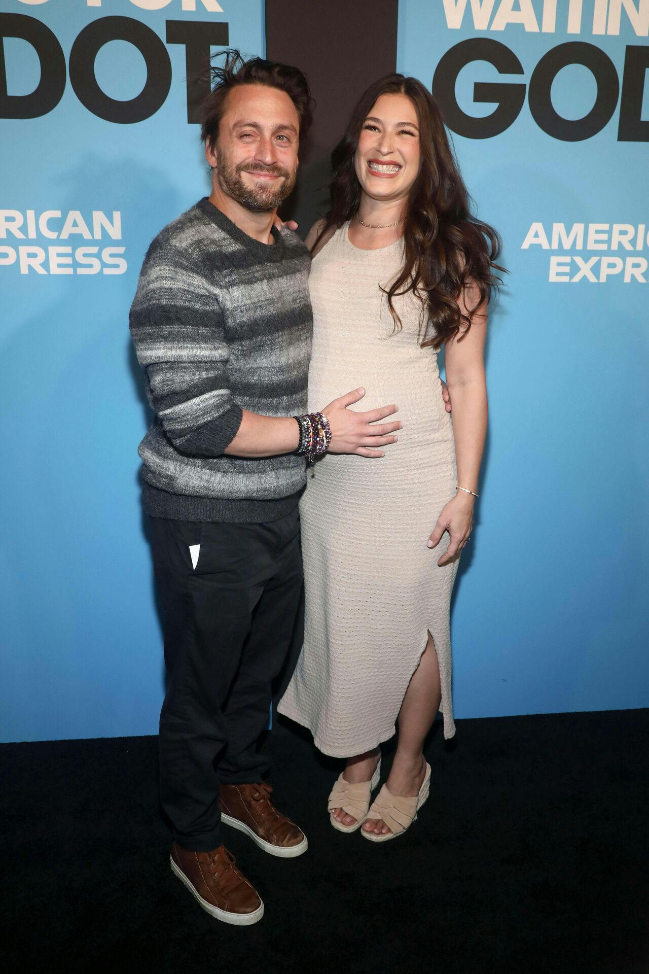 Actor Kieran Culkin, left, and Jazz Charton attend "Waiting for Godot" Broadway opening night at the Hudson Theatre on Sunday, Sept. 28, 2025, in New York. (Photo by Andy Kropa/Invision/AP)