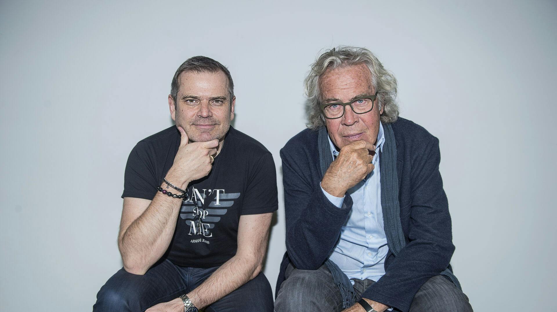 Jørgen Leth og Hans Pilgaard i anledning af deres kommende TV2 serie om Frankrig. Torsdag den 18. juni 2015.