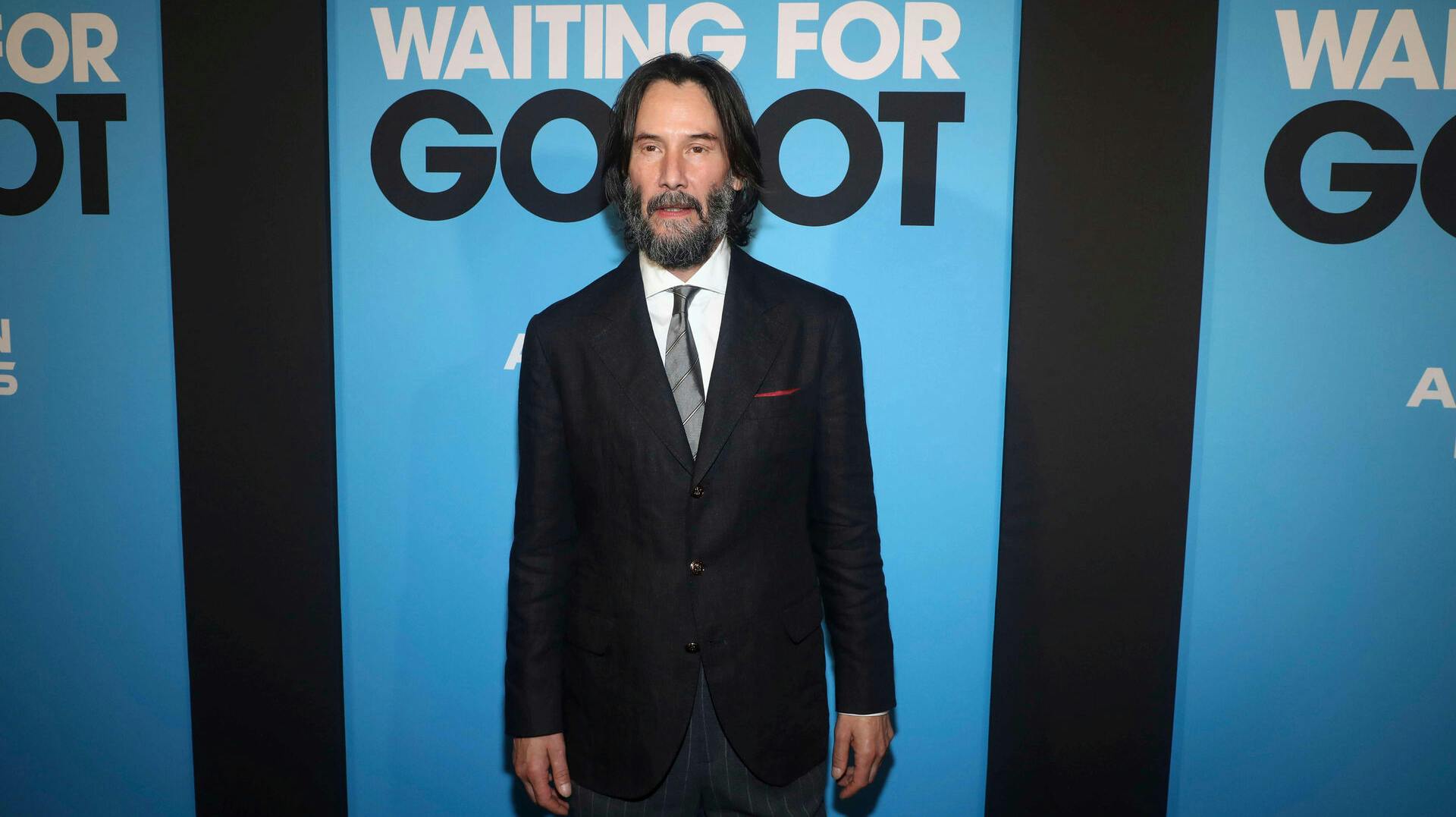 Actor Keanu Reeves attends "Waiting for Godot" Broadway opening night at the Hudson Theatre on Sunday, Sept. 28, 2025, in New York. (Photo by Andy Kropa/Invision/AP)