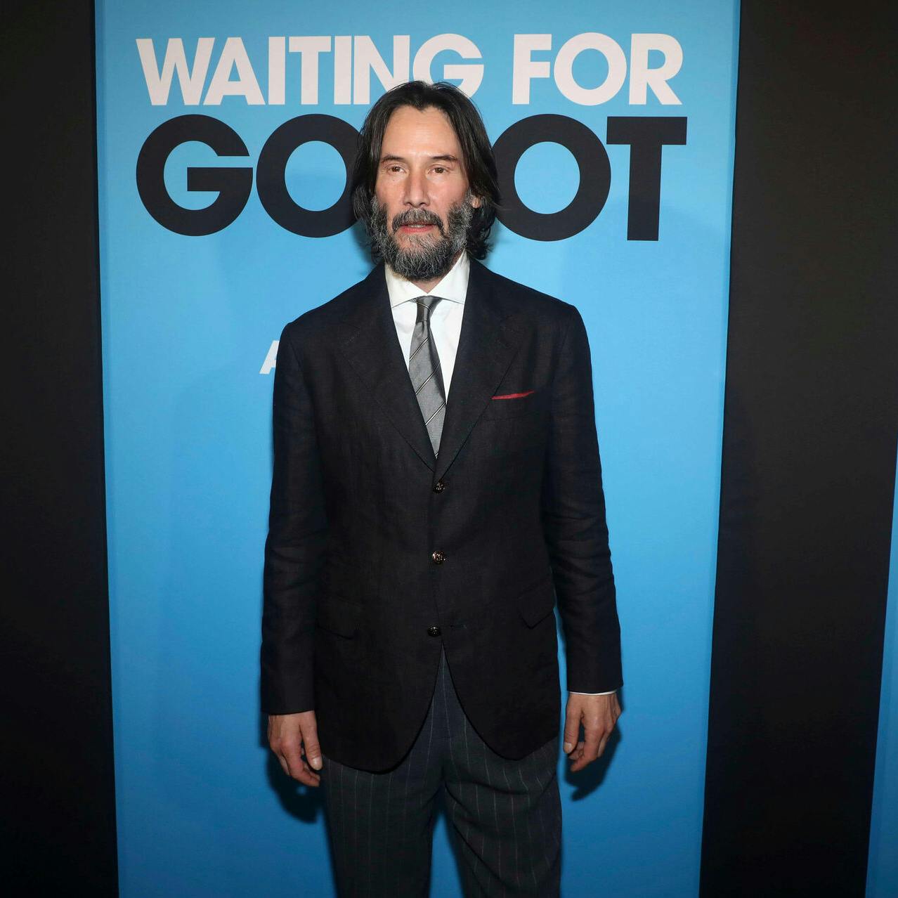 Actor Keanu Reeves attends "Waiting for Godot" Broadway opening night at the Hudson Theatre on Sunday, Sept. 28, 2025, in New York. (Photo by Andy Kropa/Invision/AP)