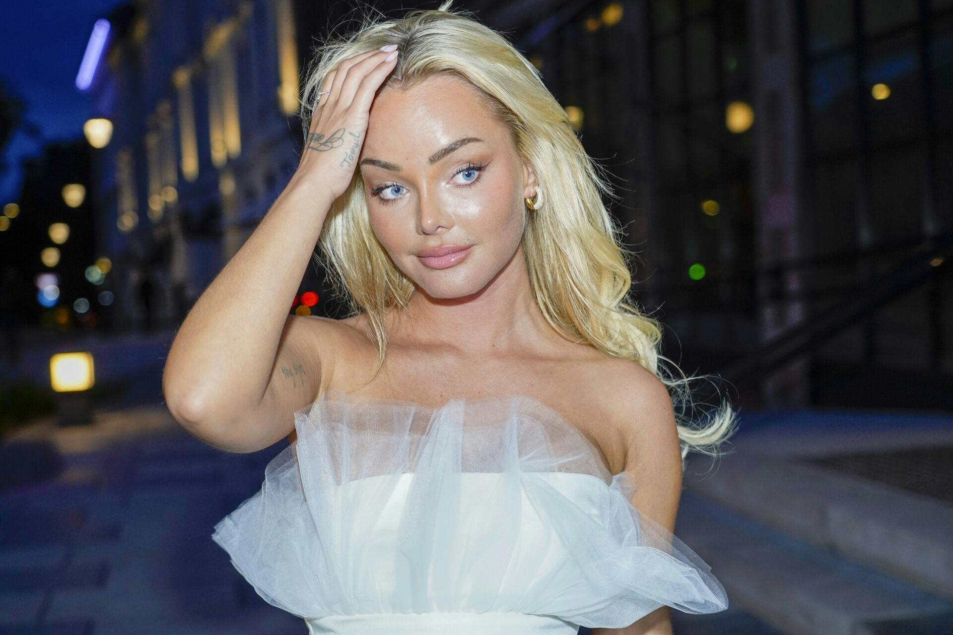 Oslo 20221012. Sophie Elise Isachsen på rød løper i forbindelse med at Petter Stordalen sitt nye hotell Sommero åpner i Oslo. Foto: Terje Pedersen / NTB