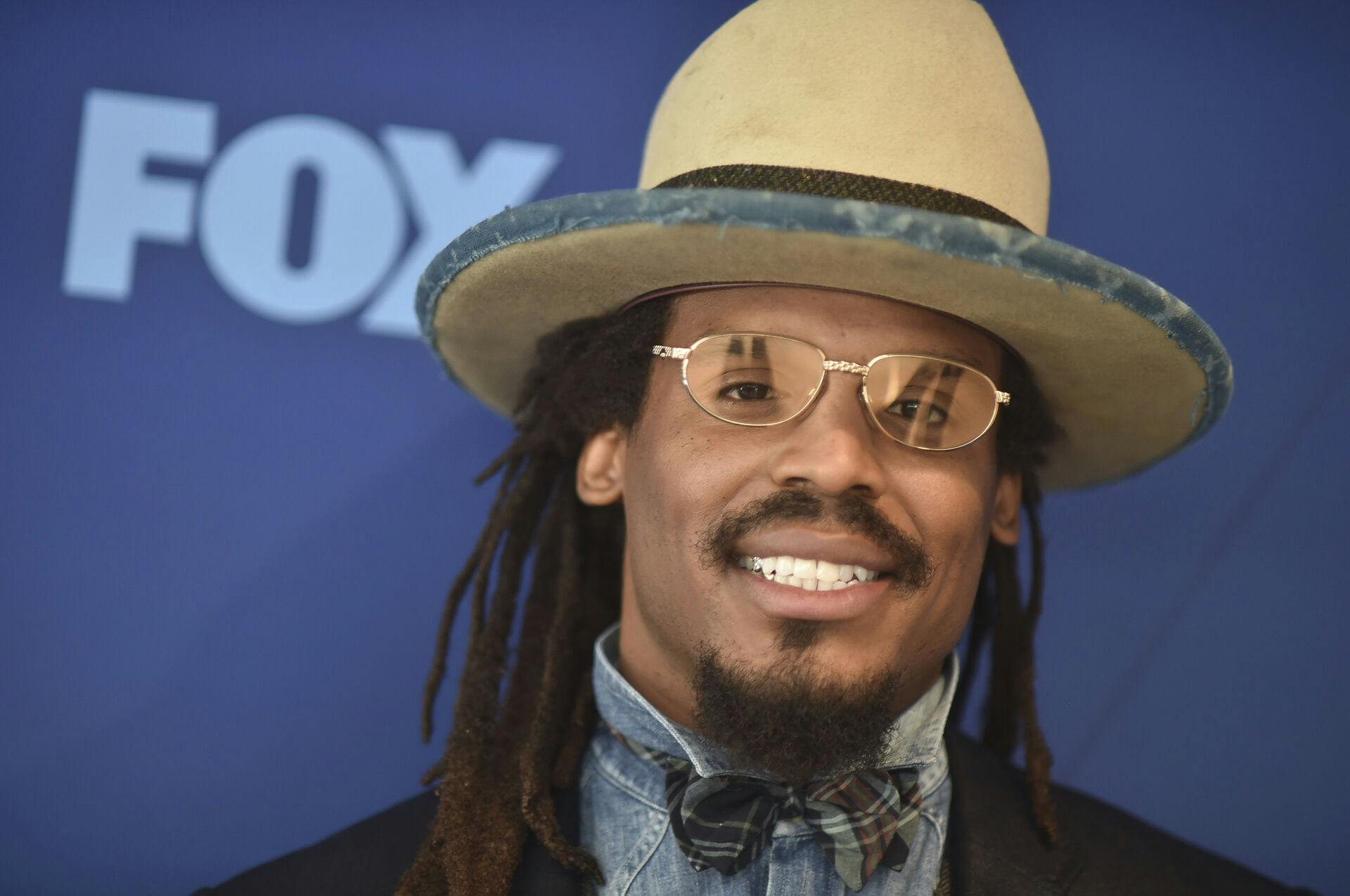 Cam Newton attends FOX Winter Press Day on Monday, Nov. 18, 2024, at the FOX Studio Lot in Los Angeles. (Photo by Richard Shotwell/Invision/AP)
