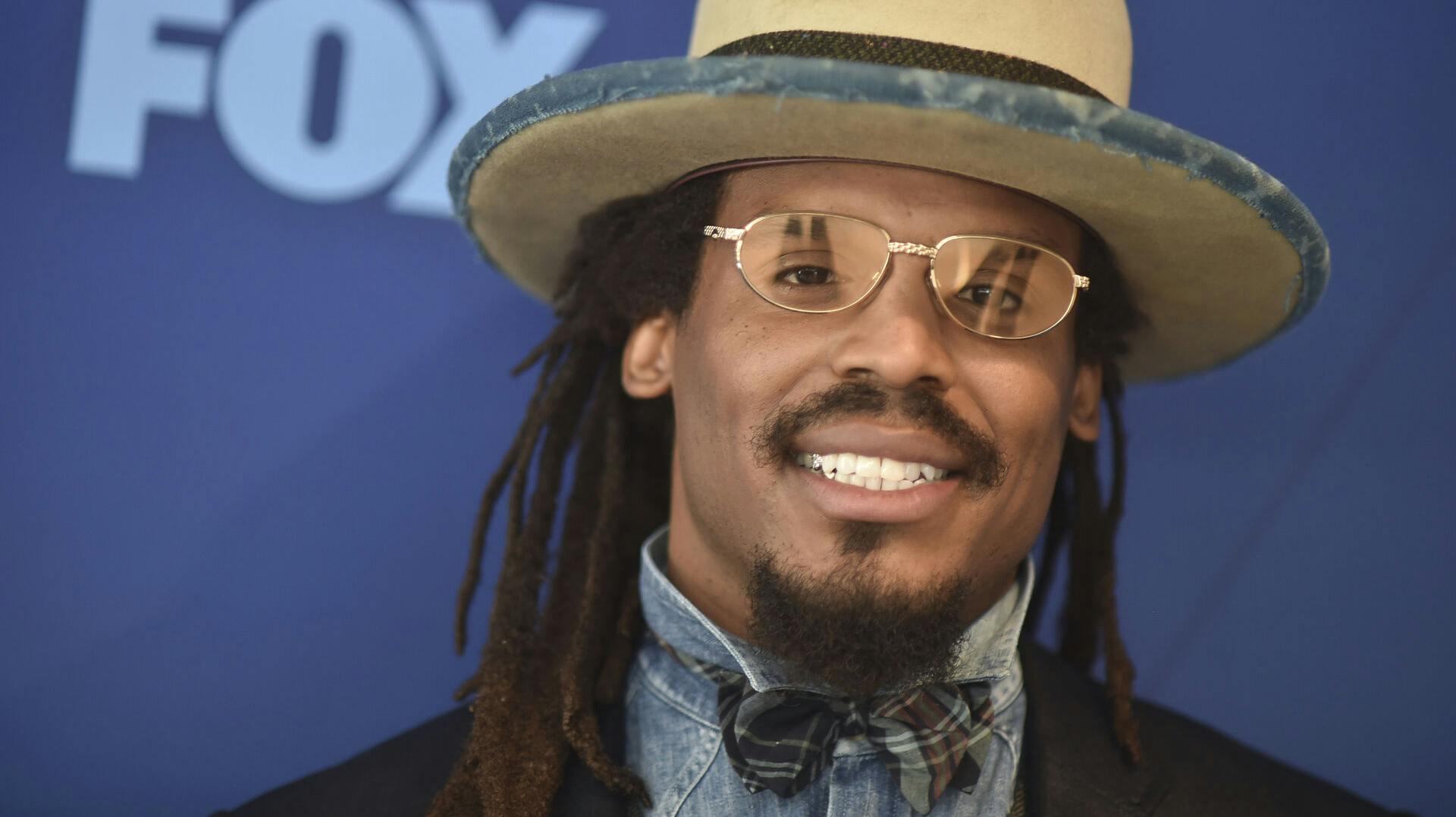 Cam Newton attends FOX Winter Press Day on Monday, Nov. 18, 2024, at the FOX Studio Lot in Los Angeles. (Photo by Richard Shotwell/Invision/AP)