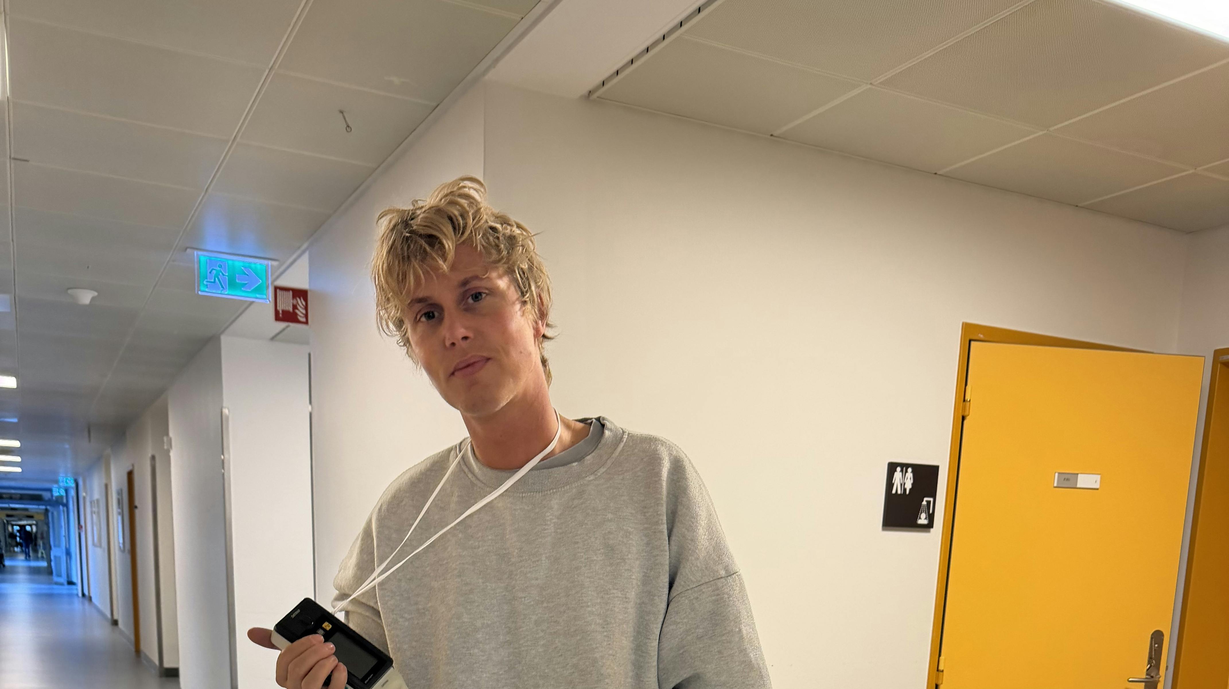 Nikolaj Rose på hospitalet efter sit hjertestop.