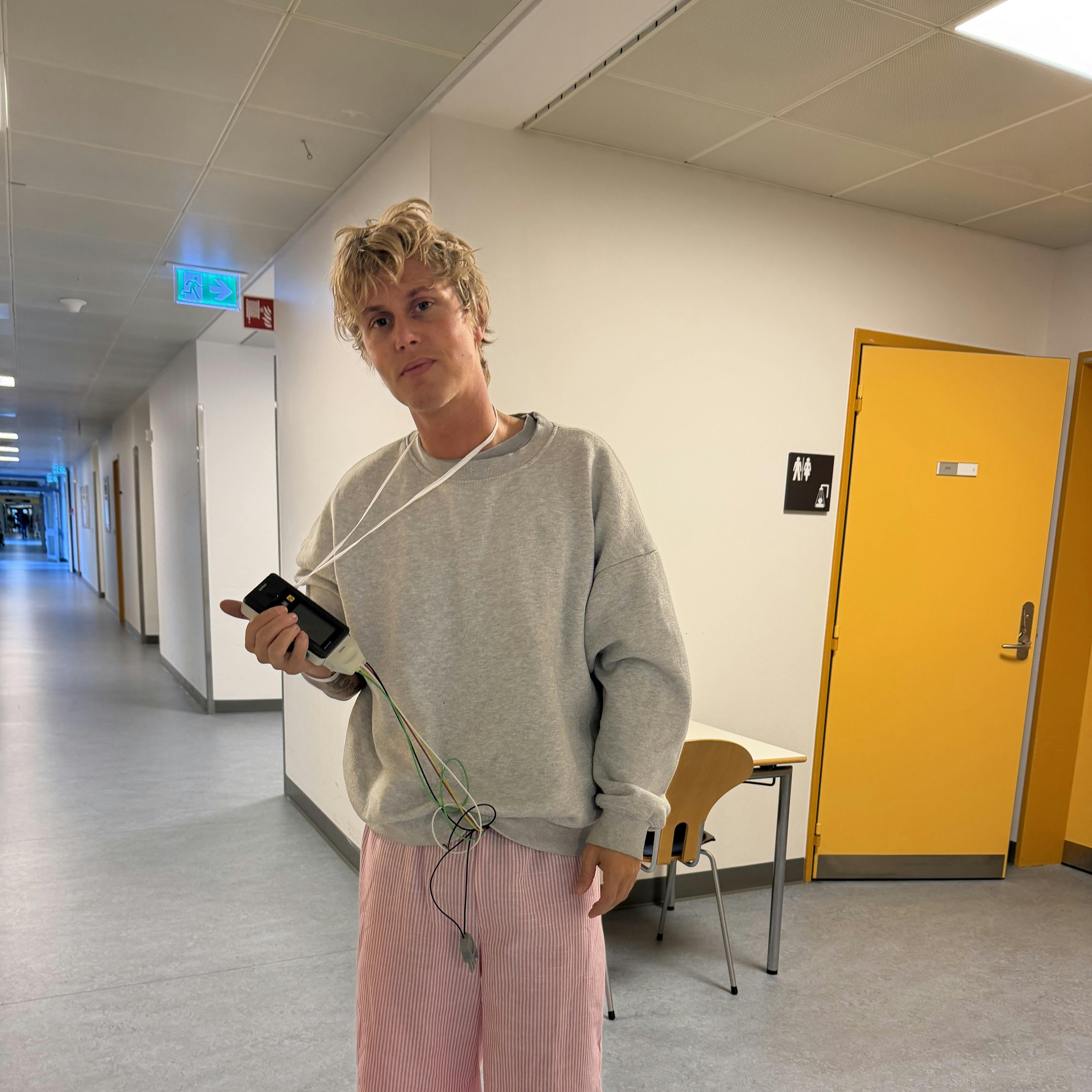 Nikolaj Rose på hospitalet efter sit hjertestop.