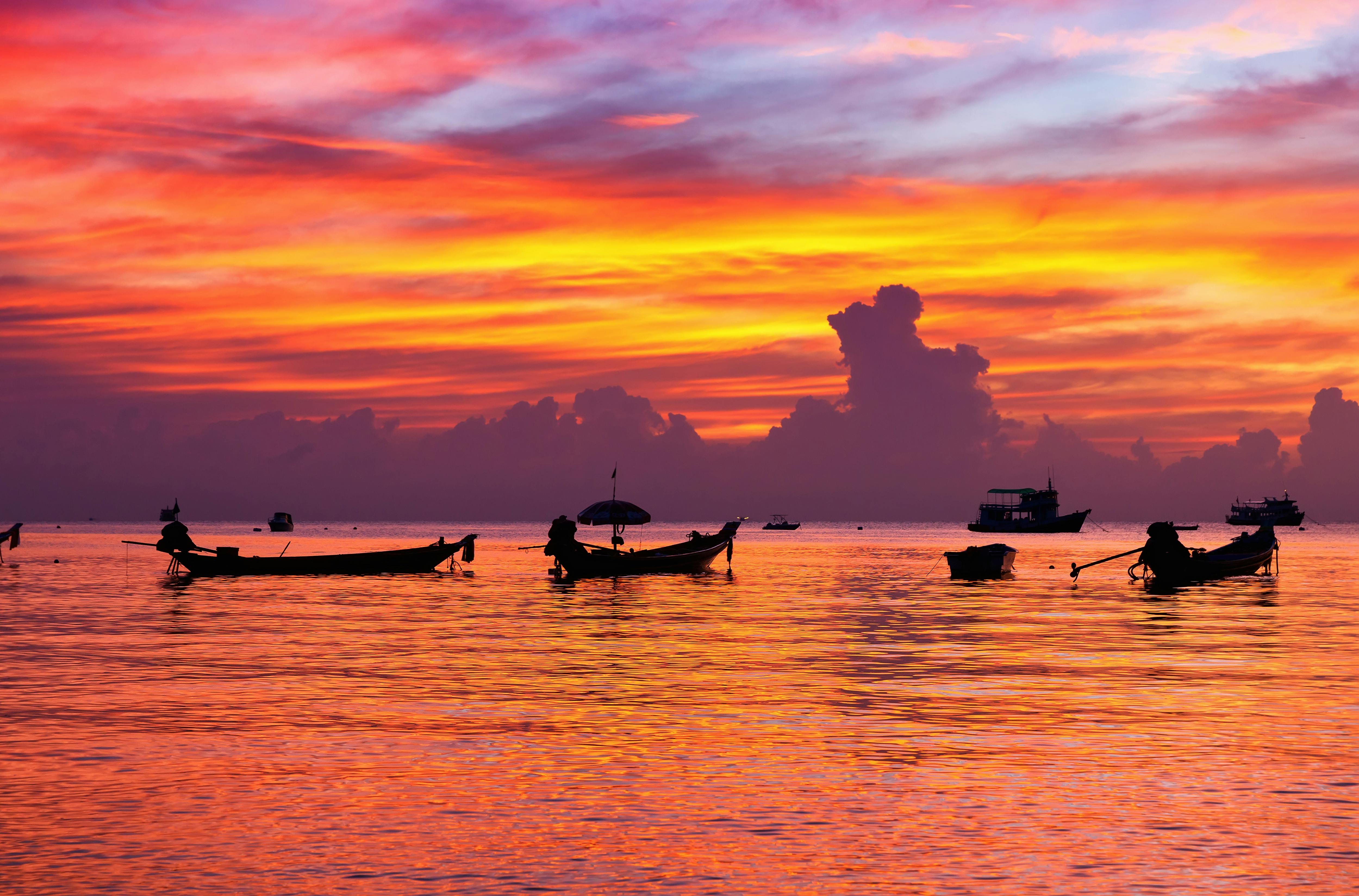 beautiful sunset on the beach. Krabi, Thailand