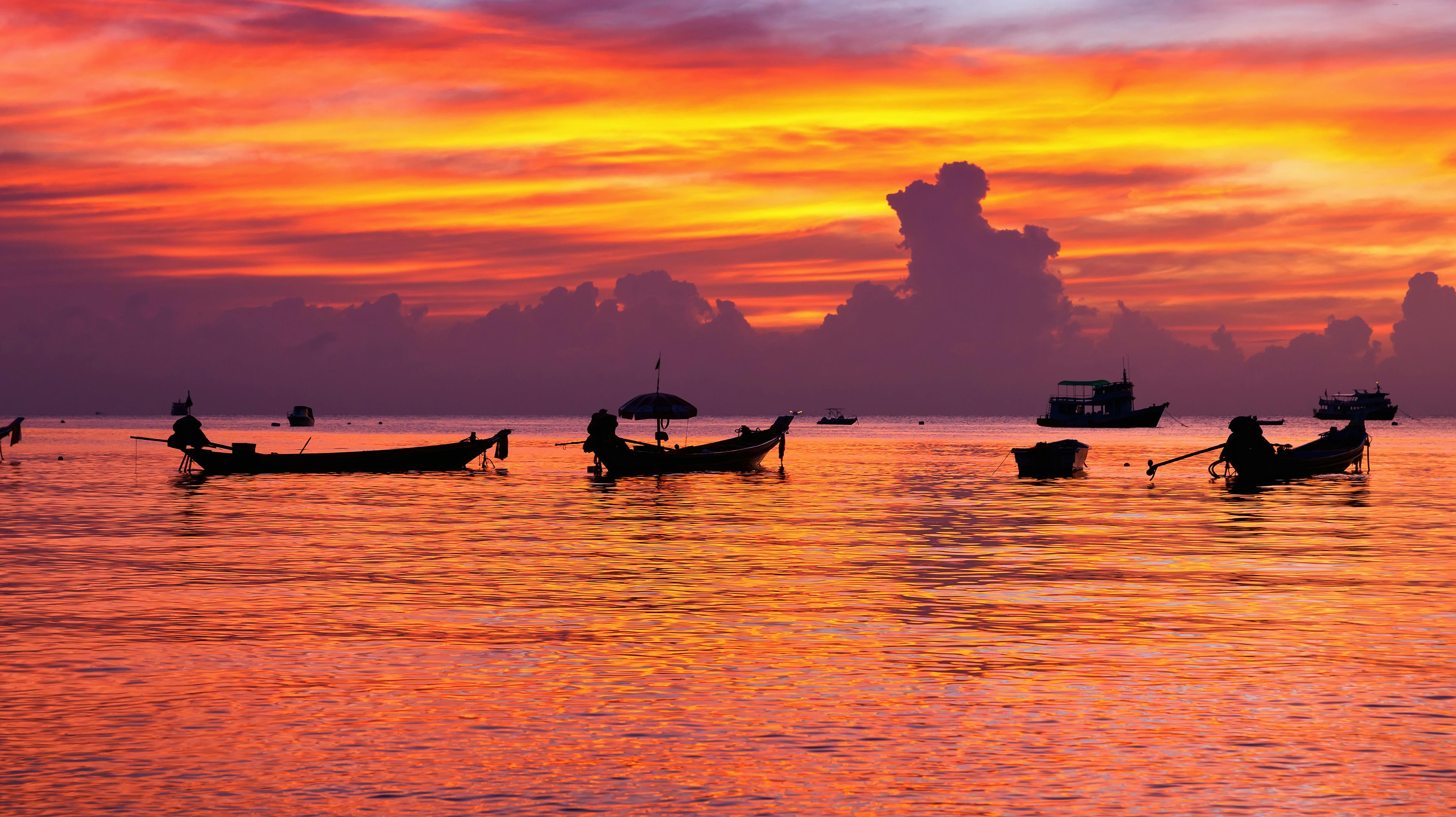 beautiful sunset on the beach. Krabi, Thailand