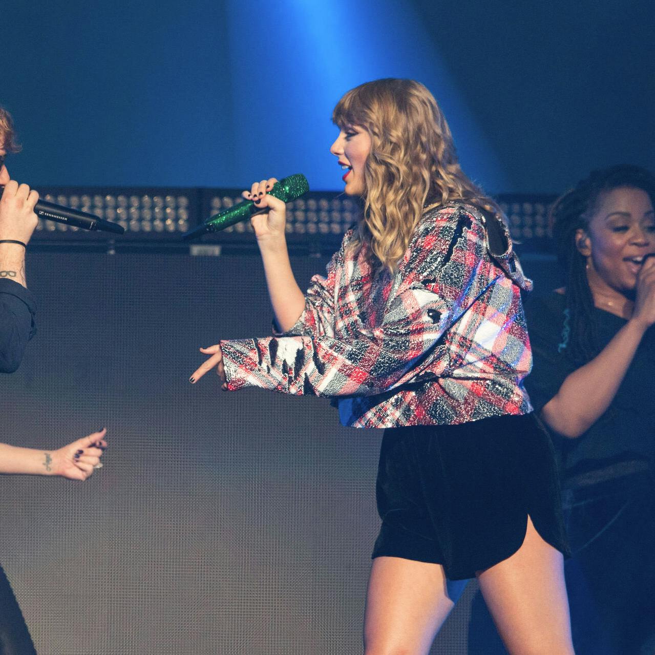 December 2, 2017 - San Jose, California, U.S - ED SHEERAN performs with TAYLOR SWIFT during 2017 99.7 NOW! Poptopia concert at SAP Center in San Jose, California (Credit Image: © Daniel DeSlover via ZUMA Wire)