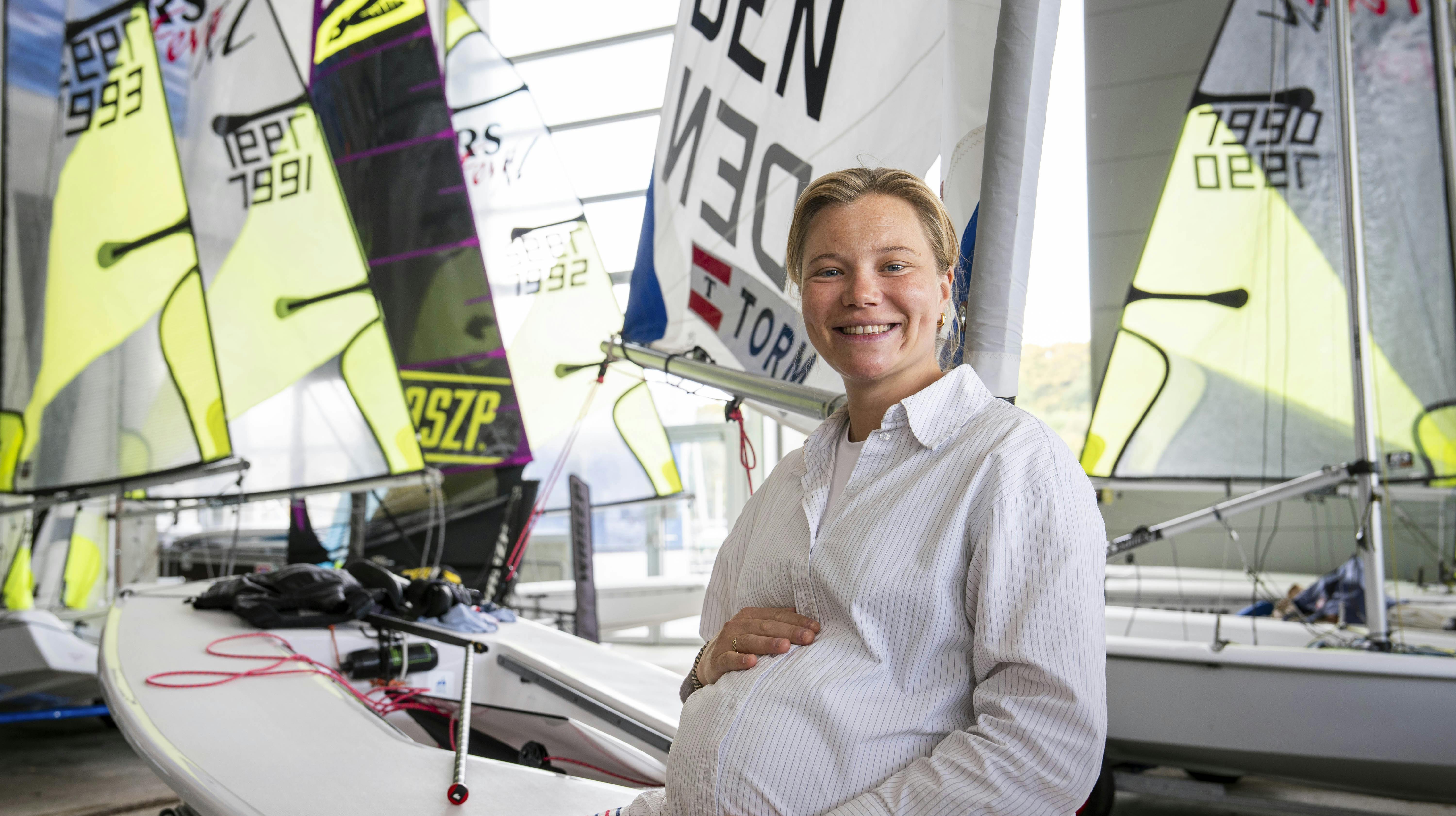 Anne-Marie Rindom kan føde når som helst. 
