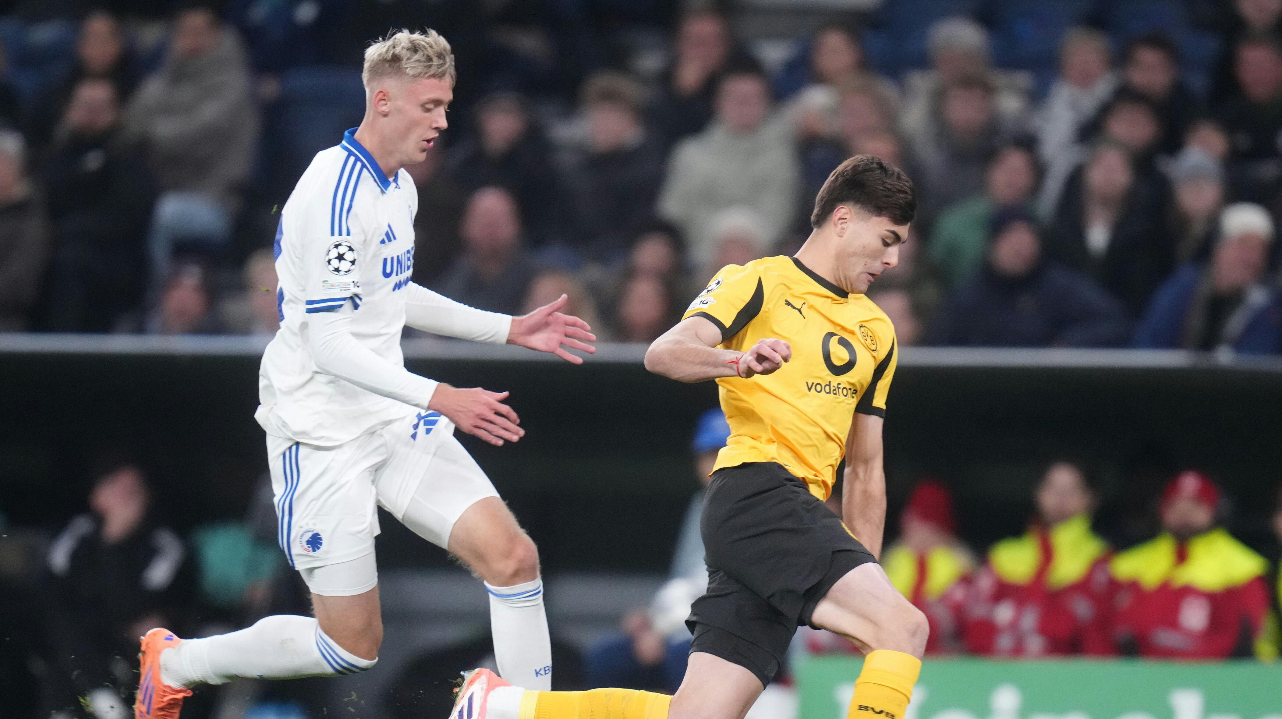 FC Copenhagen's Viktor Daðason during the Champions League match between FC Copenhagen and Borussia Dortmund at Parken in Copenhagen on Tuesday, October 21, 2025. (Photo: Liselotte Sabroe/Scanpix 2025)