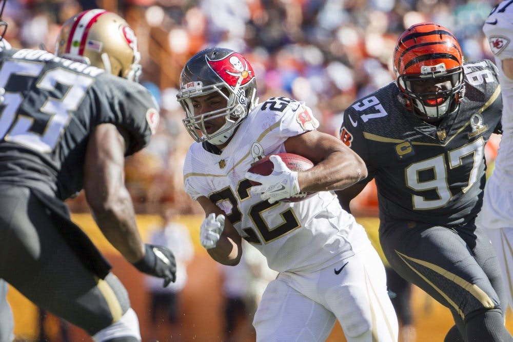 Doug Martin ses her under Pro Bowl-kampen i januar 2016. (Arkivfoto). - Foto: Eugene Tanner/Ritzau Scanpix