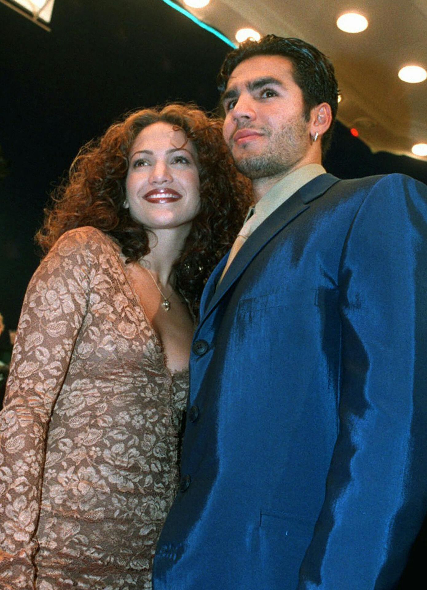 **FILE** Jennifer Lopez arrives with husband Ojani Noa at a film premiere on April 7, 1997, in the Westwood section of Los Angeles. Noa, was ordered to enter arbitration with the pop star over his plans for a tell-all book about their brief marriage. (AP Photo/Rene Macura)