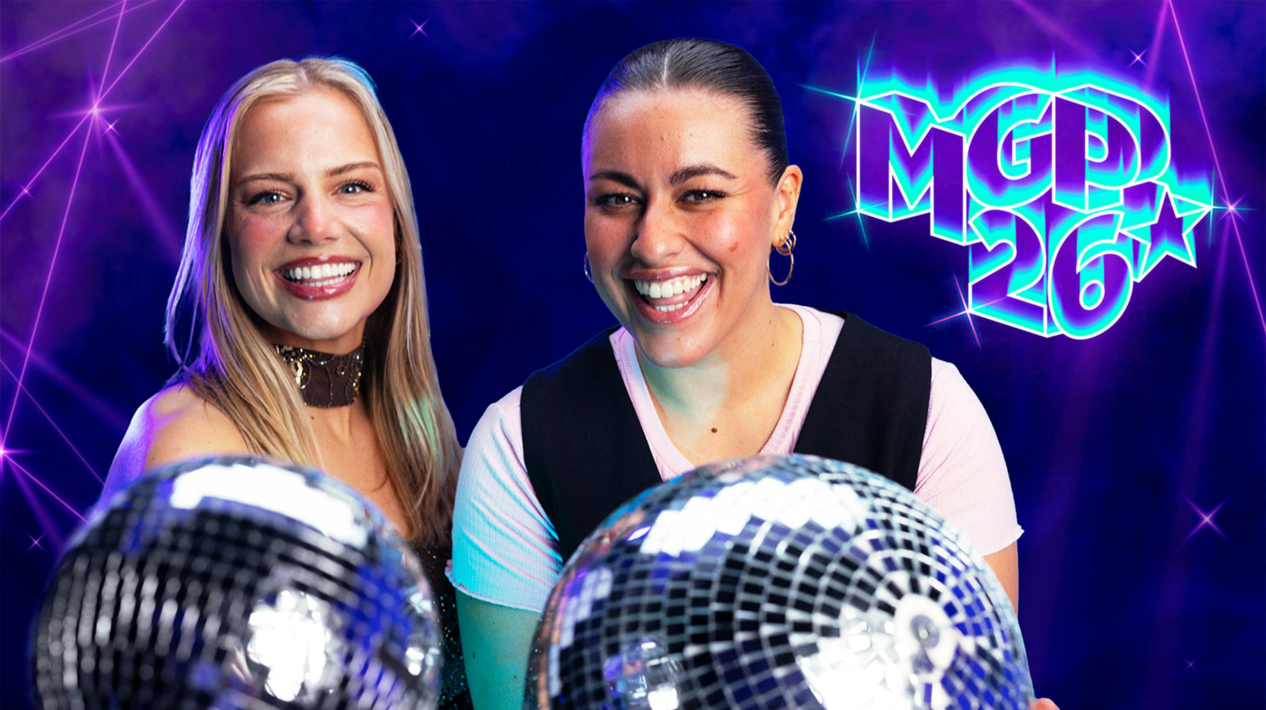 Sælma Alakhir (th) og Maria Helander (tv) er værter, når MGP afholdes 21. februar.