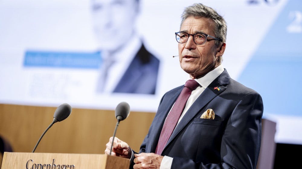 Anders Fogh Rasmussen langer ud efter de danske myndigheder for ikke at have skudt droner ned, da de krænkede dansk luftrum i september. (Arkivfoto). - Foto: Mads Claus Rasmussen/Ritzau Scanpix