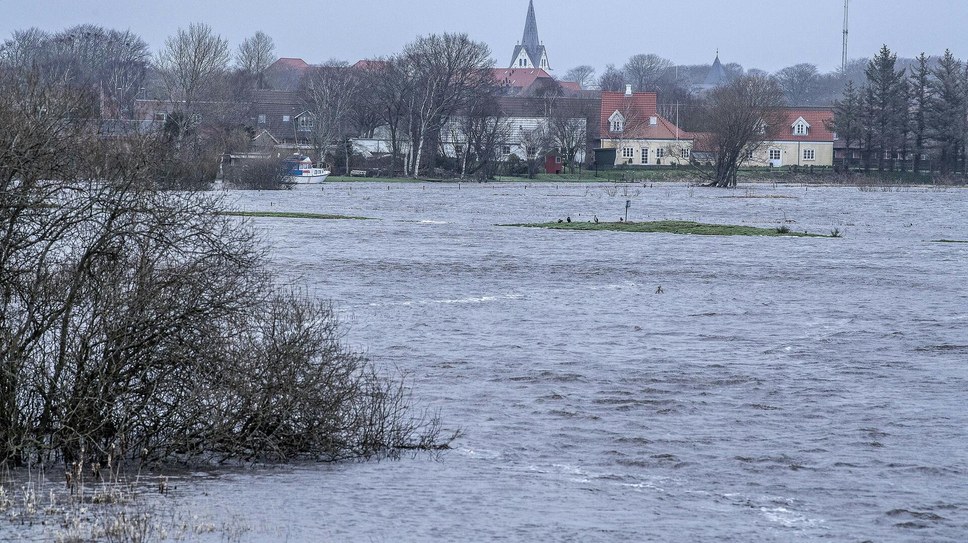 Varde Å er blandt de steder, der kan ende med oversvømmelser. 