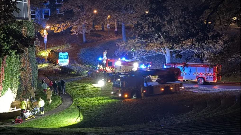 Sådan så det ud, da Østjyllands Brandvæsen rykkede ud til stedet.&nbsp;