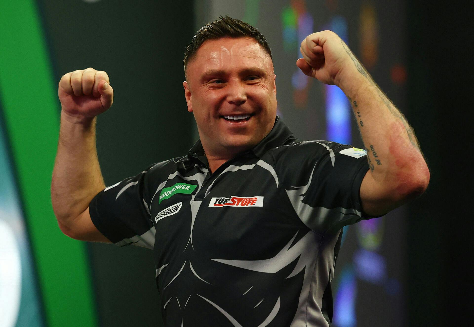 Gerwyn Price inden han smed de mange kilo.&nbsp;