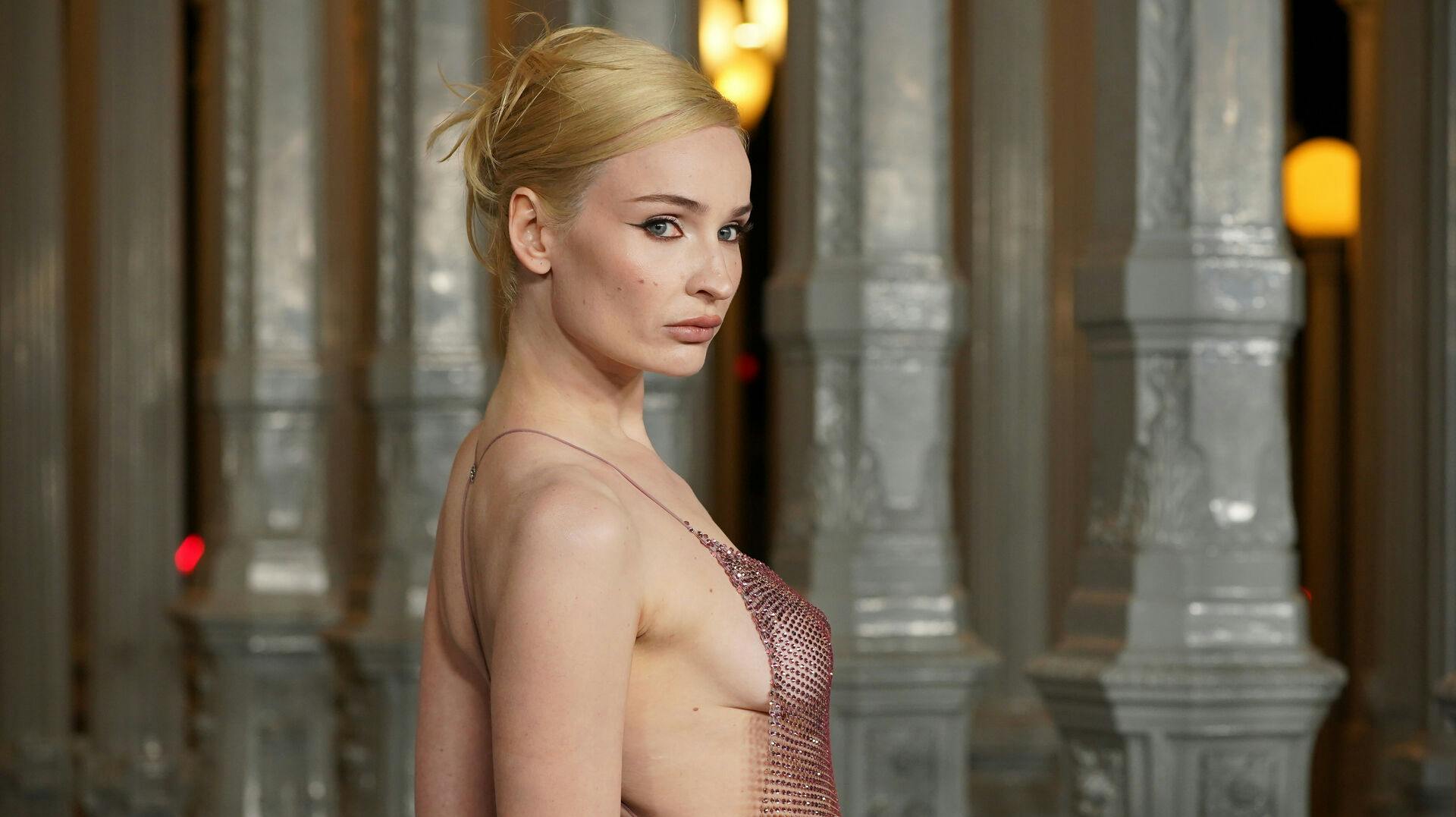 Kim Petras arrives at the LACMA Art + Film Gala on Saturday, Nov. 1, 2025, at Los Angeles County Museum of Art in Los Angeles. (Photo by Jordan Strauss/Invision/AP)