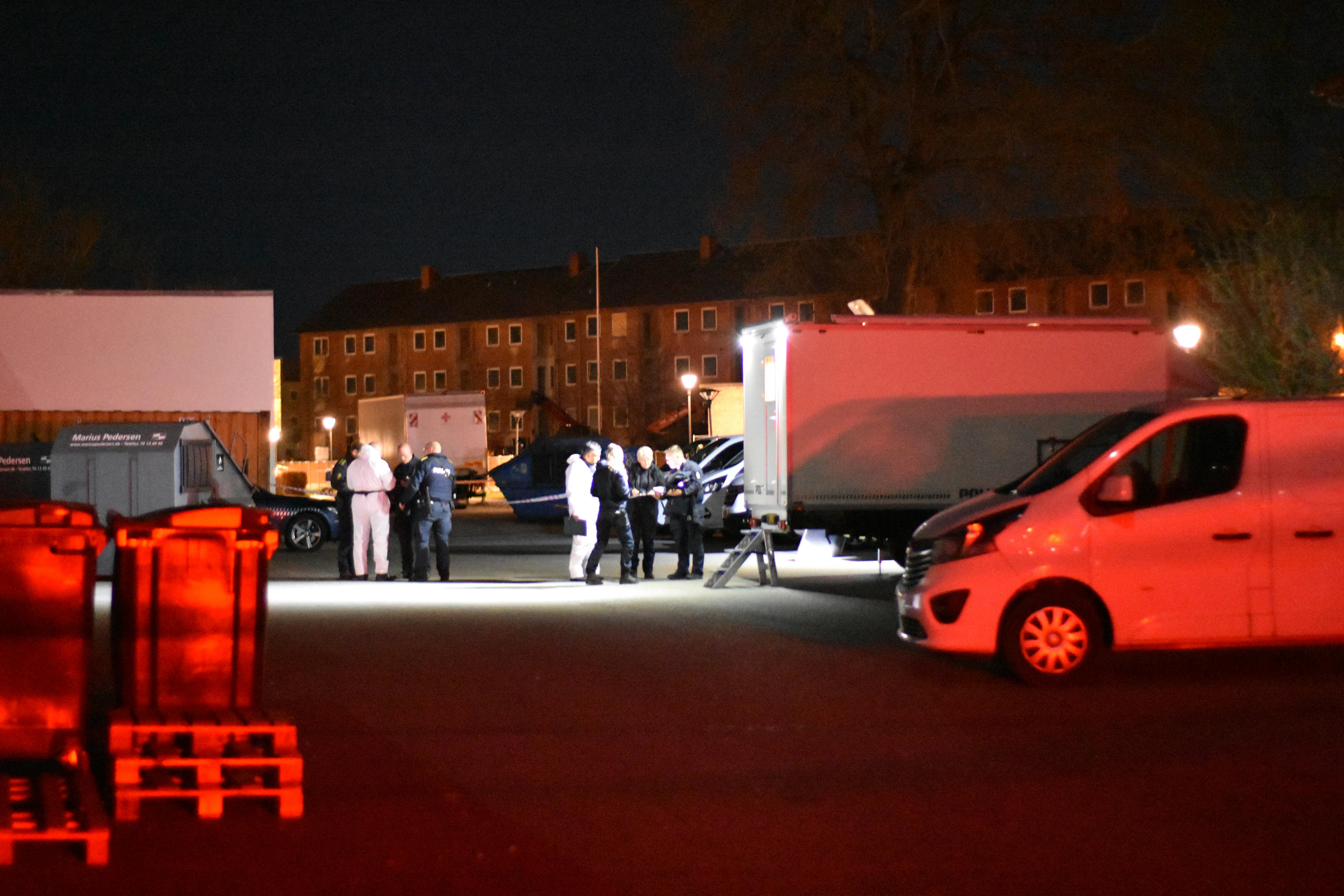 Politiets teknikere på gerningsstedet tilbage i april.