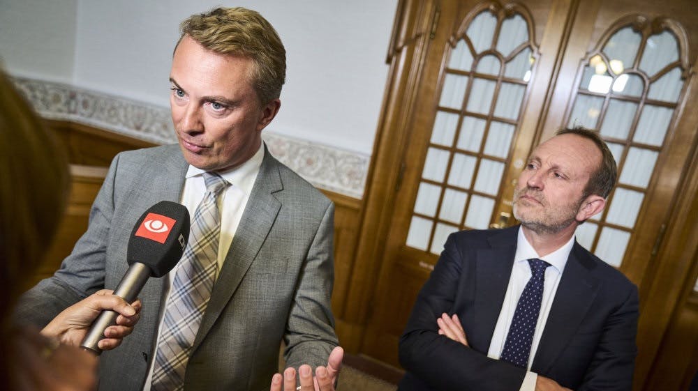Martin Lidegaard (R) ser med stor skepsis på forslag om remigration fra Morten Messerschmidt (DF). (Arkivfoto). - Foto: Thomas Traasdahl/Ritzau Scanpix