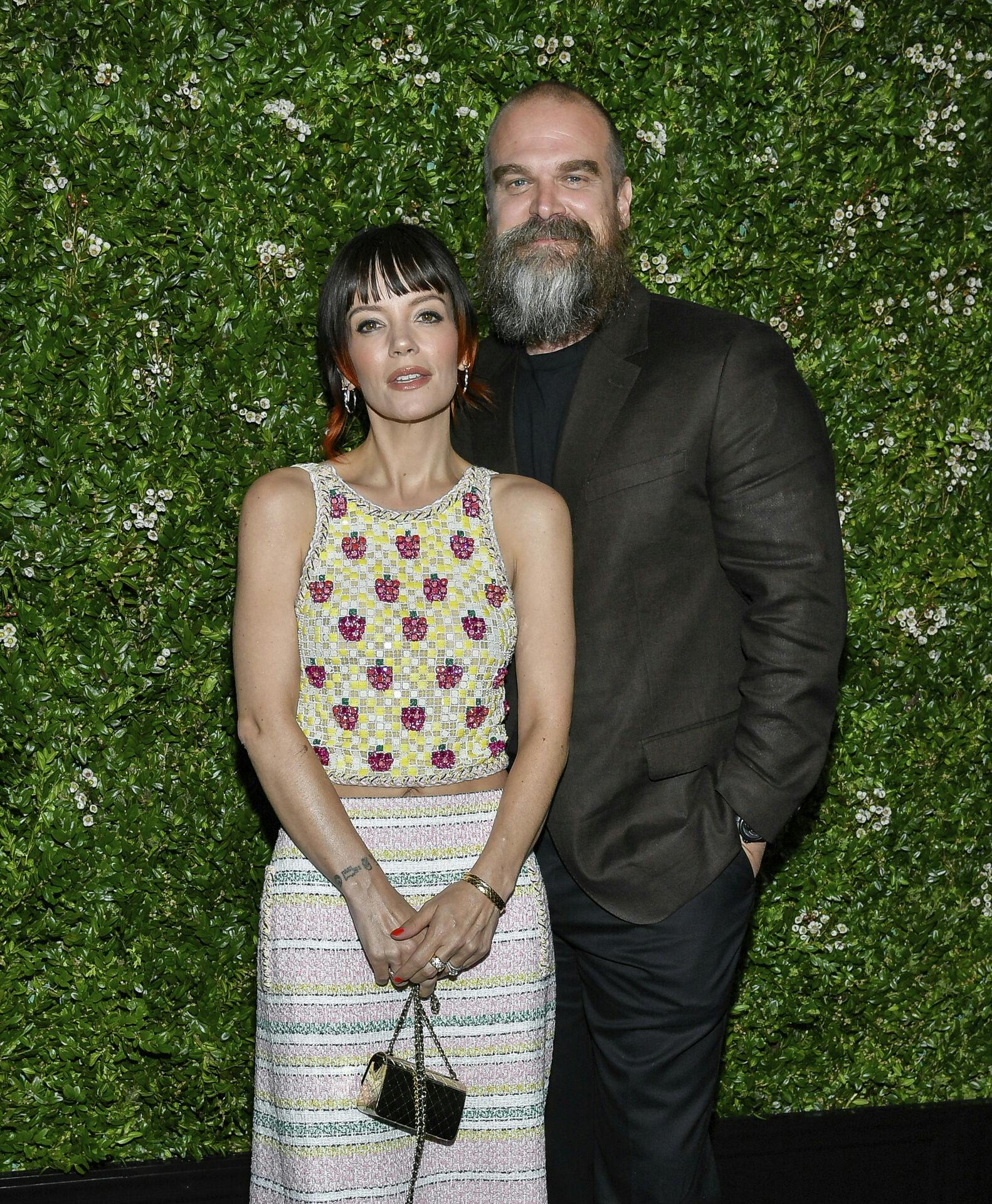 Lily Allen og David Harbour da alt fortsat var fryd og gammen.