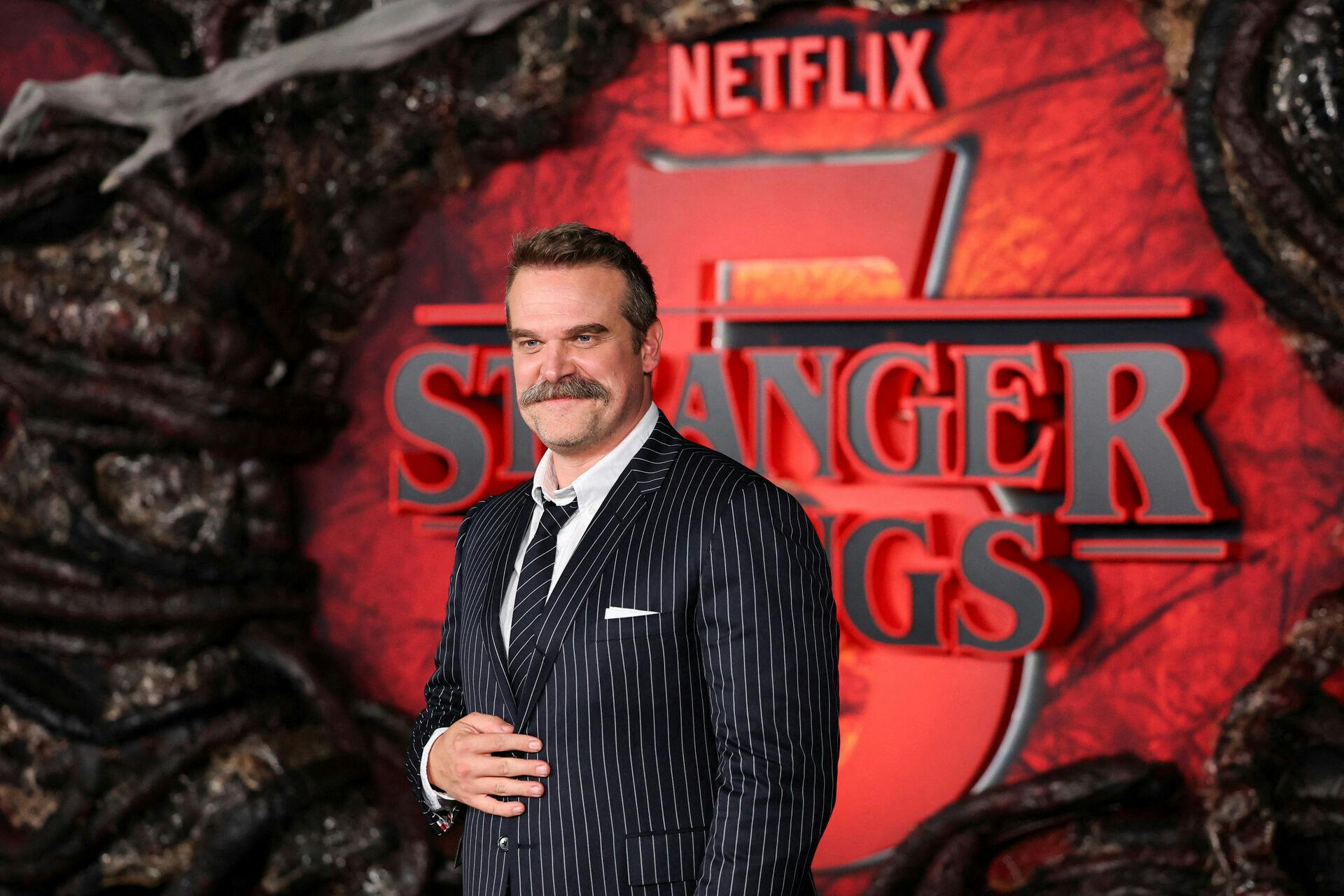 Cast member David Harbour attends the premiere for the final season of the television series "Stranger Things" at the TCL Chinese Theatre in Los Angeles, California, U.S., November 6, 2025. REUTERS/Daniel Cole