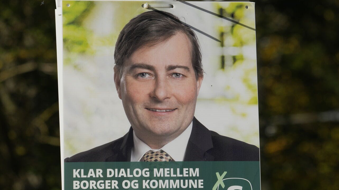 Valgplakat for Casper Hannibal Aistrup fra Det Konservative Folkeparti i Gilleleje Lørdag den 23 oktober 2021 Der afholdes kommunalvalg og regionsrådsvalg den 16. november 2021. (foto: Keld Navntoft/Ritzau Scanpix)