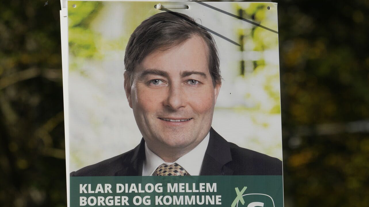 Valgplakat for Casper Hannibal Aistrup fra Det Konservative Folkeparti i Gilleleje Lørdag den 23 oktober 2021 Der afholdes kommunalvalg og regionsrådsvalg den 16. november 2021. (foto: Keld Navntoft/Ritzau Scanpix)