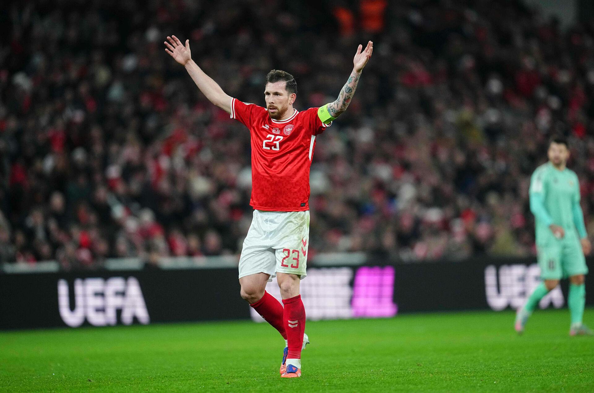 Pierre-Emile Højbjerg var noget så skuffet efter 2-2 mod Belarus.