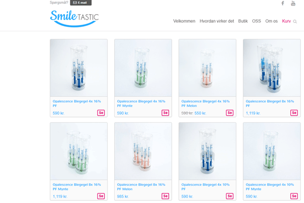 Et screendump fra virksomhedens hjemmeside.