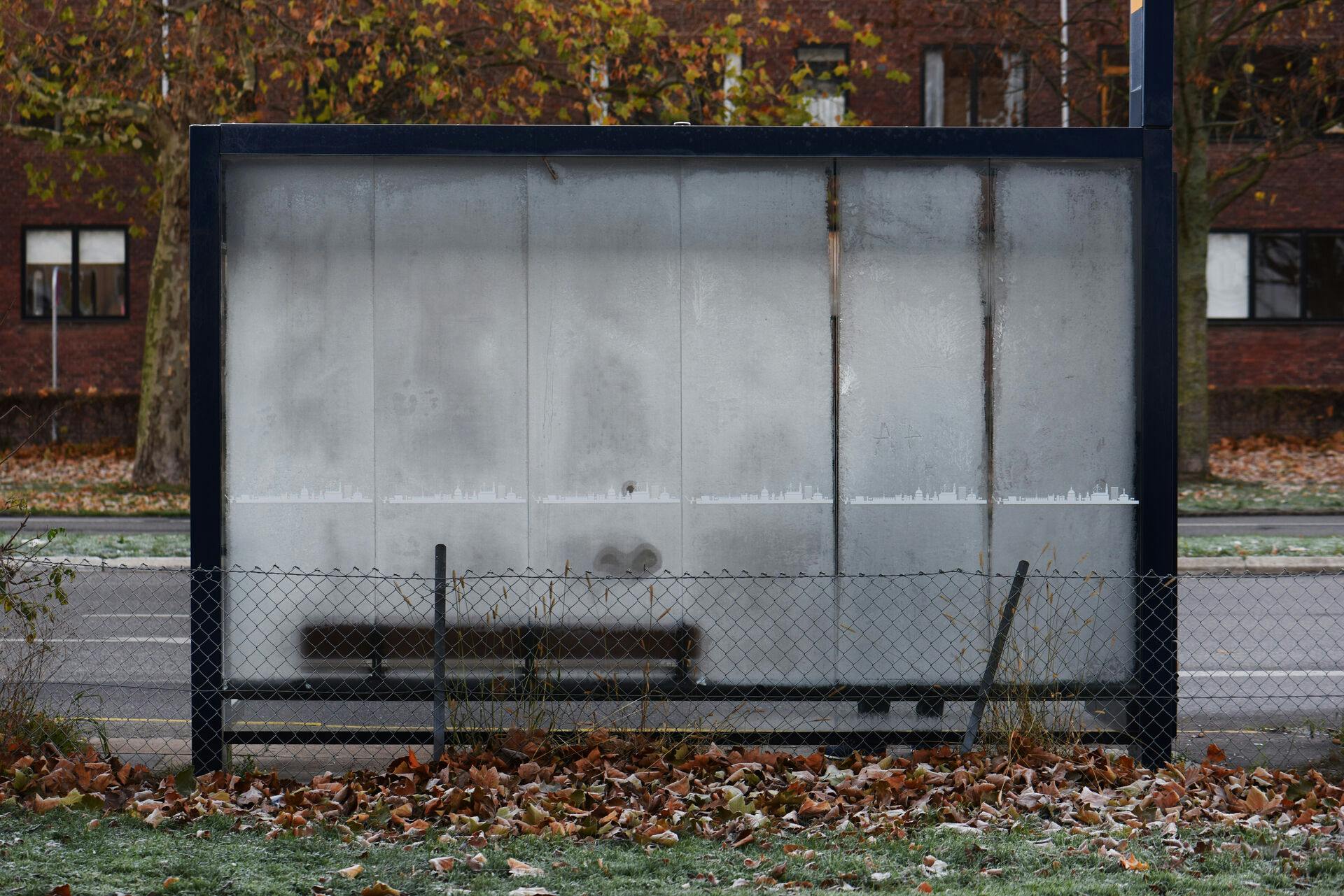Rimfrost på busskur på Lersø Park Alle i København, mandag den 26. november 2018. Store dele af landet er vågnet op til minusgrader og frostvejr efter en kold og klar nat.. (Foto: Kristian Djurhuus/Ritzau Scanpix)
