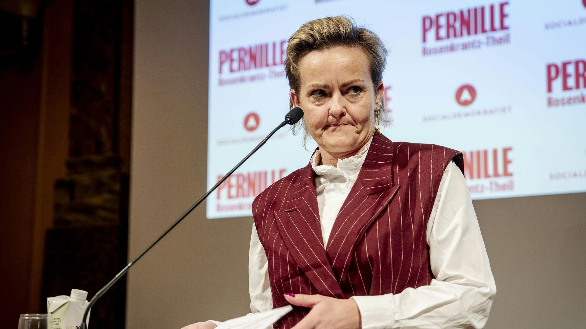 Pernille Rosenkrantz-Theil da Socialdemokratiet holder valgfest på Arbejdermuseet, tirsdag den 18. november 2025. Der afholdes kommunal- og regionalvalg den 18. november.. (Foto: Mads Claus Rasmussen/Ritzau Scanpix)