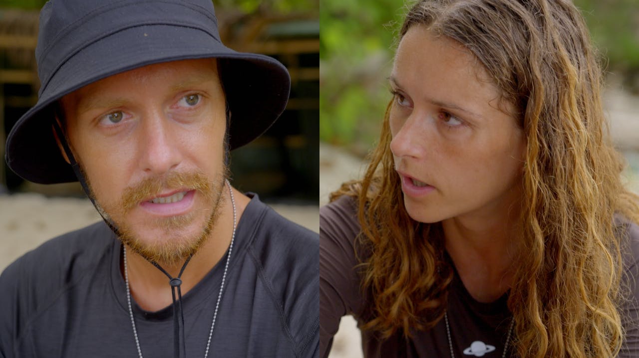 Andreas Holm og Line Bøg Risager forklarer nu, hvad der ligger bag dramaet i ugens afsnit af "Robinson Ekspeditionen".