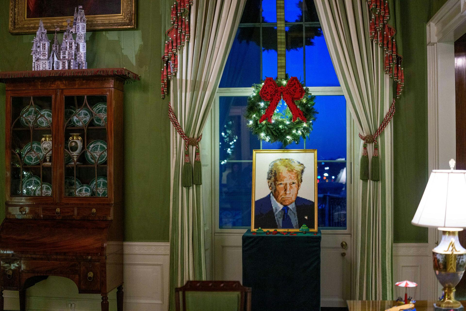 Det er portrættet her af Trump, der er lavet af de danske Lego-klodser.