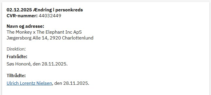 2. december blev hun så erstattet - alt sammen med virkning fra 28. november. 